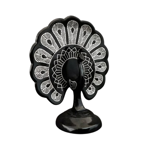 Bidriware Silver Inlay Majestic Peafowl | Bidri Work | Bidri Art