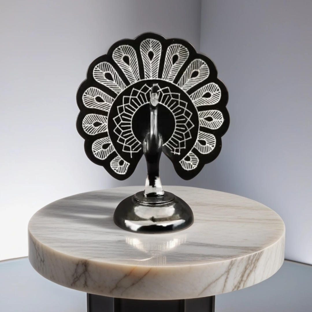Bidriware Silver Inlay Majestic Peafowl | Bidri Work | Bidri Art