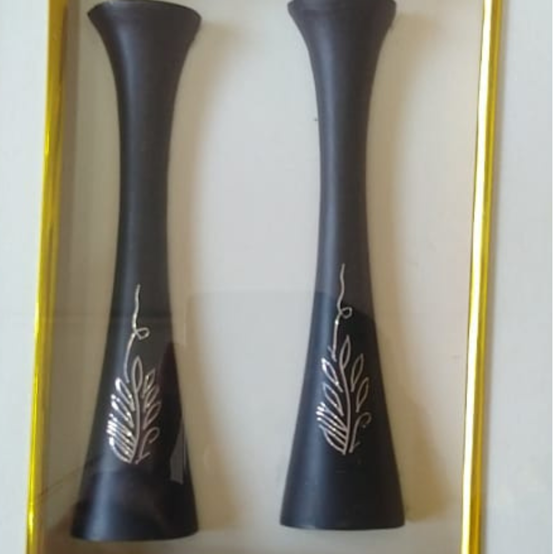 Bidri Silver Inlay Flower Vase Pair Frame | Bidri Work | Bidri Art