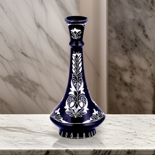 Bidri Silver Inlay Shahnai Vase (6)inch | Bidri Work | Bidri Art
