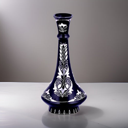 Bidri Silver Inlay Shahnai Vase (6)inch | Bidri Work | Bidri Art