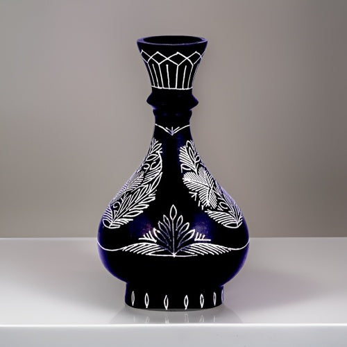 Bidri Silver Inlay Flower Vase (4inch) | Bidri Work | Bidri Art
