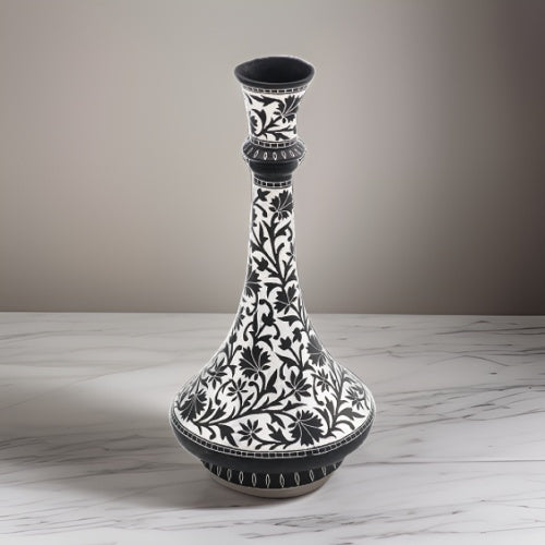 Bidri Silver Inlay Legacy Full Work Vase| Bidri Work | Bidri Art