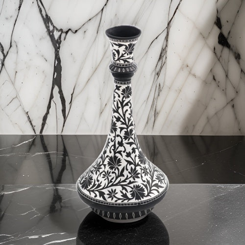 Bidri Silver Inlay Legacy Full Work Vase| Bidri Work | Bidri Art