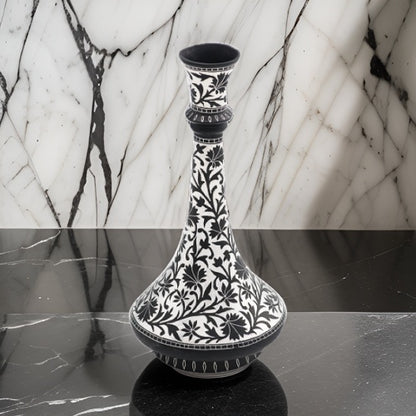 Bidri Silver Inlay Legacy Full Work Vase| Bidri Work | Bidri Art