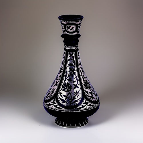 Bidri Silver Inlay Shahnai Flower Vase 2 (8inch) | Bidri Work | Bidri Art