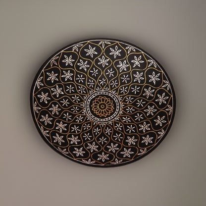 Bidri Silver And Pital Inlay Moghal Art Plate 2 | Bidri Work | Bidri Art