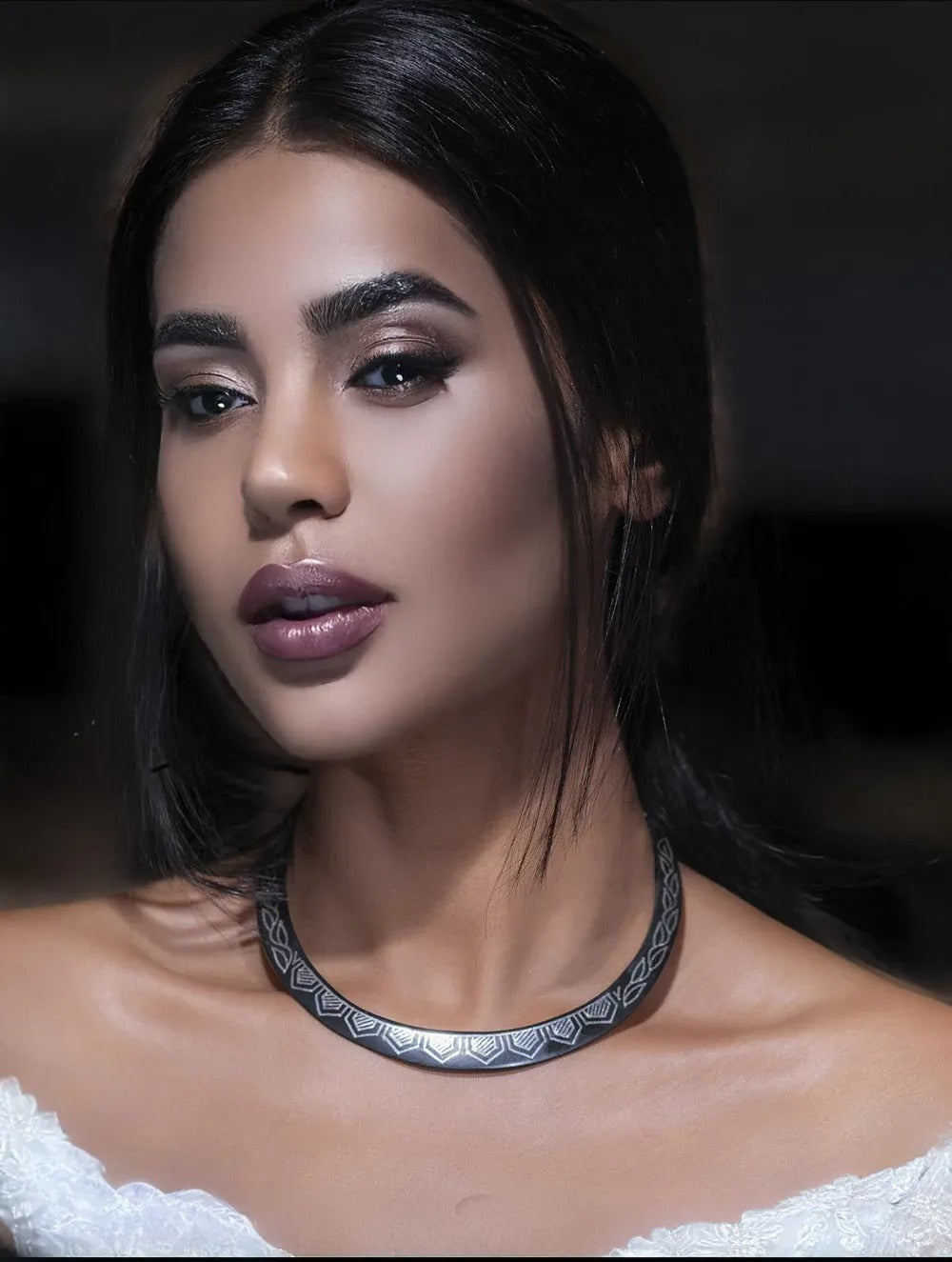 Bidri Silver Inlay Royal Pattern Necklace | Bidri Work | Bidri Art