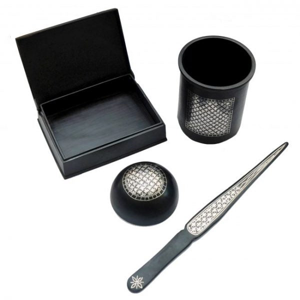 Bidri Silver Inlay Office Set With Box | Bidri Work | Bidri Art
