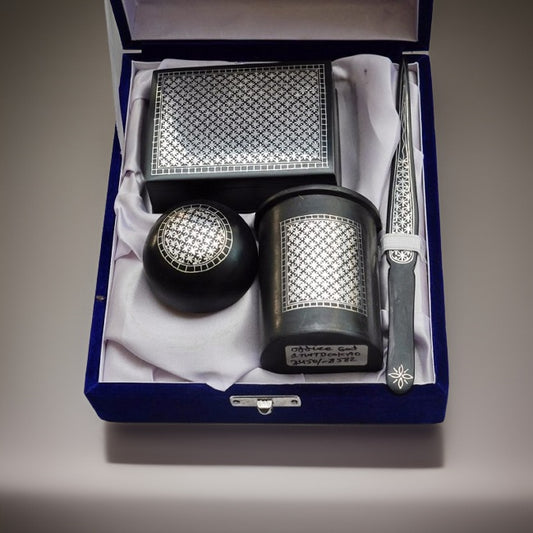 Bidri Silver Inlay Office Set With Box | Bidri Work | Bidri Art
