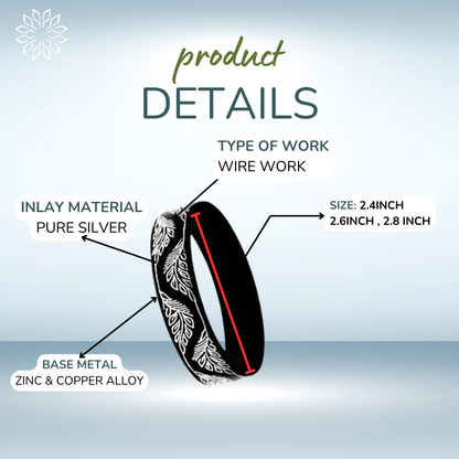 Bidri Silver Inlay Bangle Single | Bidri Work | Bidri Art