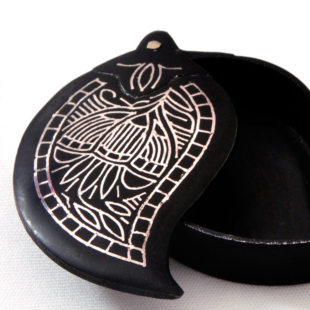 Bidri Silver Inlay Mango Box Tar Work ( Sindoor Box ) | Bidri Work | Bidri Art