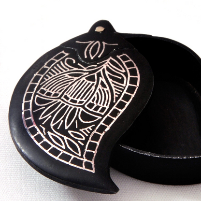 Bidri Silver Inlay Mango Box Tar Work ( Sindoor Box ) | Bidri Work | Bidri Art