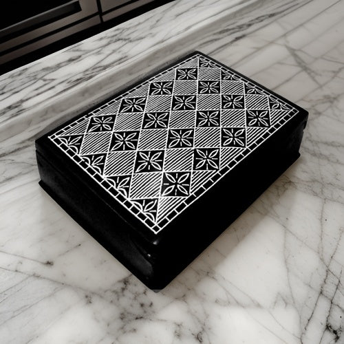 Bidri Silver Inlay Art Box (4inch) | Bidri Work | Bidri Art