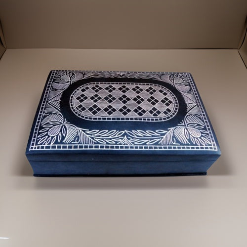 Bidri  Silver Inlay Art Box (6inch) | Bidri Work | Bidri Art
