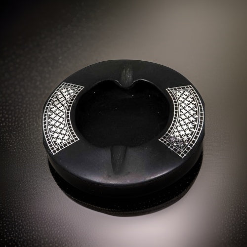 Bidri Silver Inlay Cigarette Ash Tray 2 (3inch) | Bidri Work | Bidri Art
