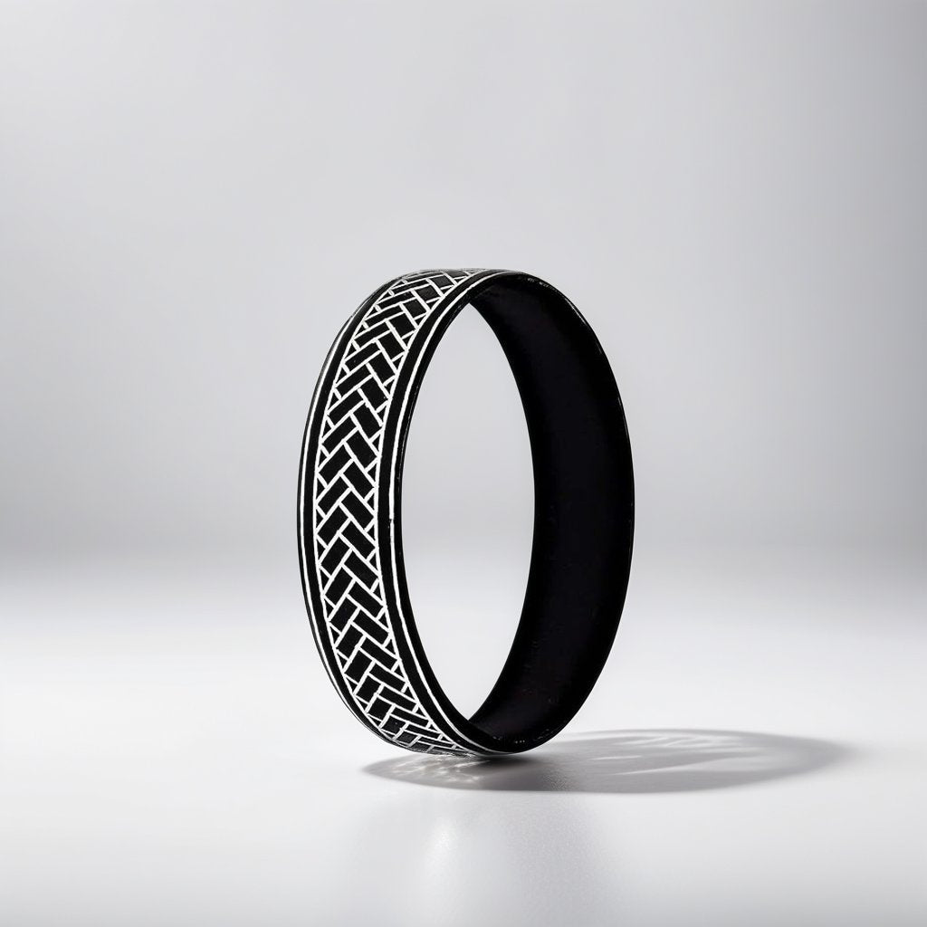 Bidri Silver Inlay Box Pattern Bangle Single | Bidri Work | Bidri Art