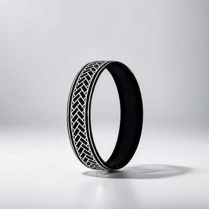 Bidri Silver Inlay Box Pattern Bangle Single | Bidri Work | Bidri Art