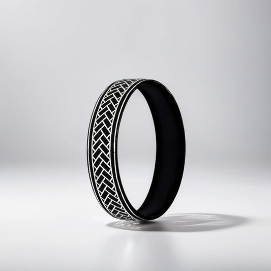 Bidri Silver Inlay Box Pattern Bangle Single | Bidri Work | Bidri Art
