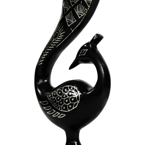 Bidri Silver Inlay Peacock vase | Bidri Work | Bidri Art