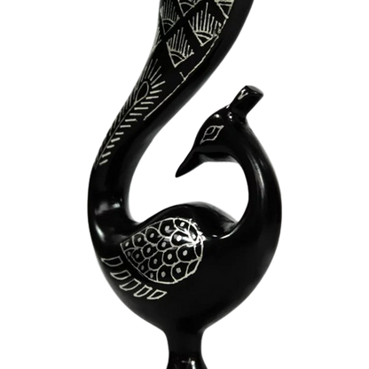 Bidri Silver Inlay Peacock vase | Bidri Work | Bidri Art