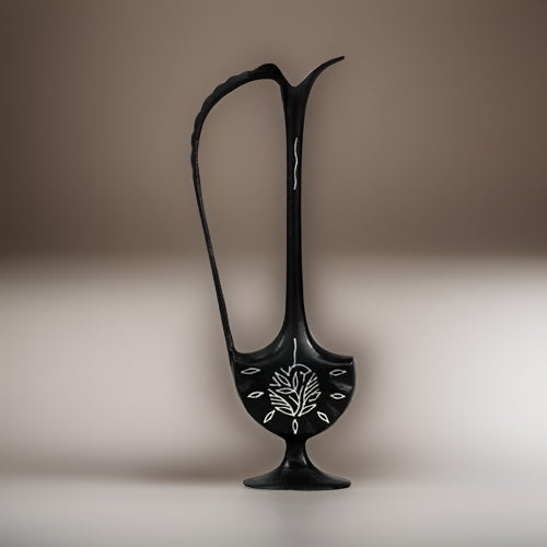 Bidri Silver Inlay Long Neck Vase | Bidri Work | Bidri Art