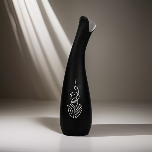 Bidri Silver Inlay Rounded Vase | Bidri Work | Bidri Art