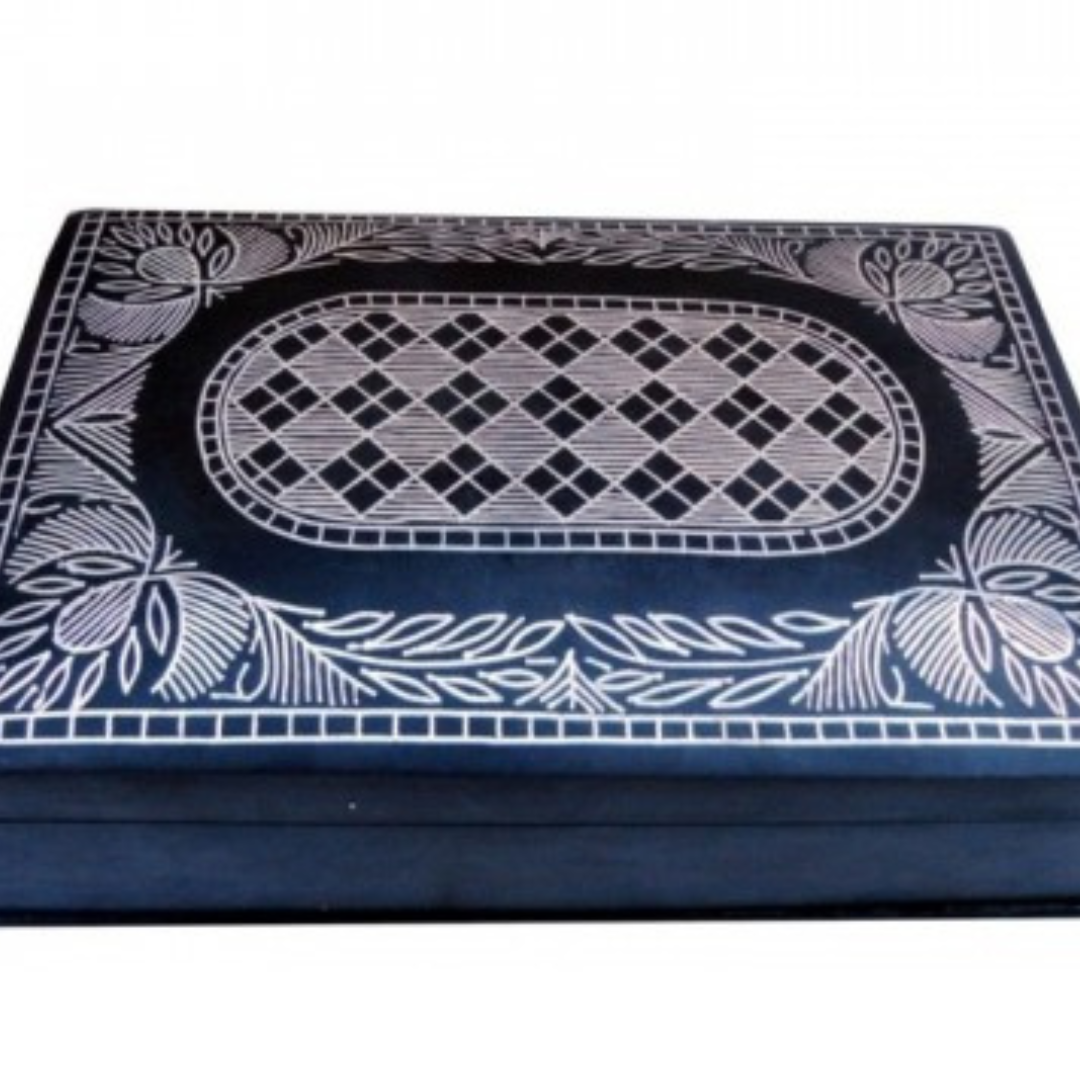 Bidri  Silver Inlay Art Box (6inch) | Bidri Work | Bidri Art