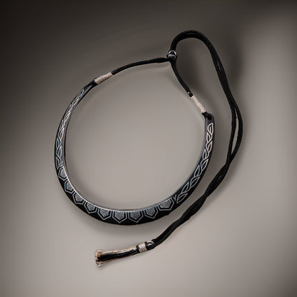 Bidri Silver Inlay Royal Pattern Necklace | Bidri Work | Bidri Art