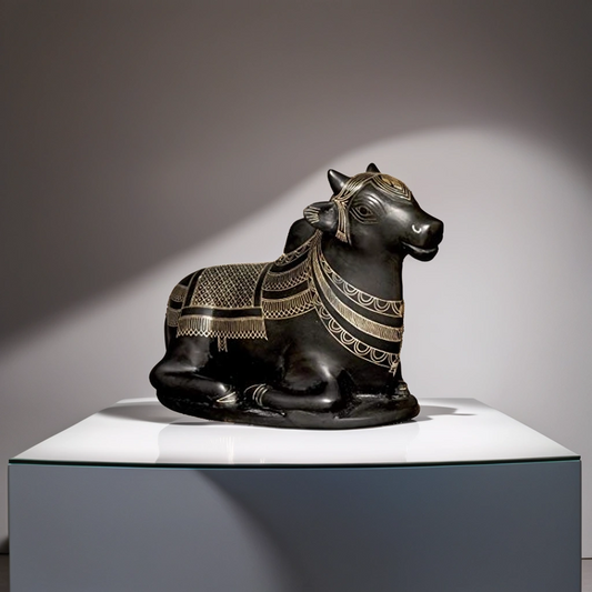 Bidri Silver Inlay Nandi | Bidri Work | Bidri Art
