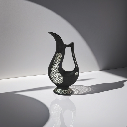 Bidri Silver Inlay Floral Jug 2 | Bidri Work | Bidri Art