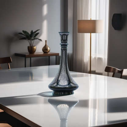 Bidri Silver Inlay Shahnai Vase (9inch) | Bidri Work | Bidri Art