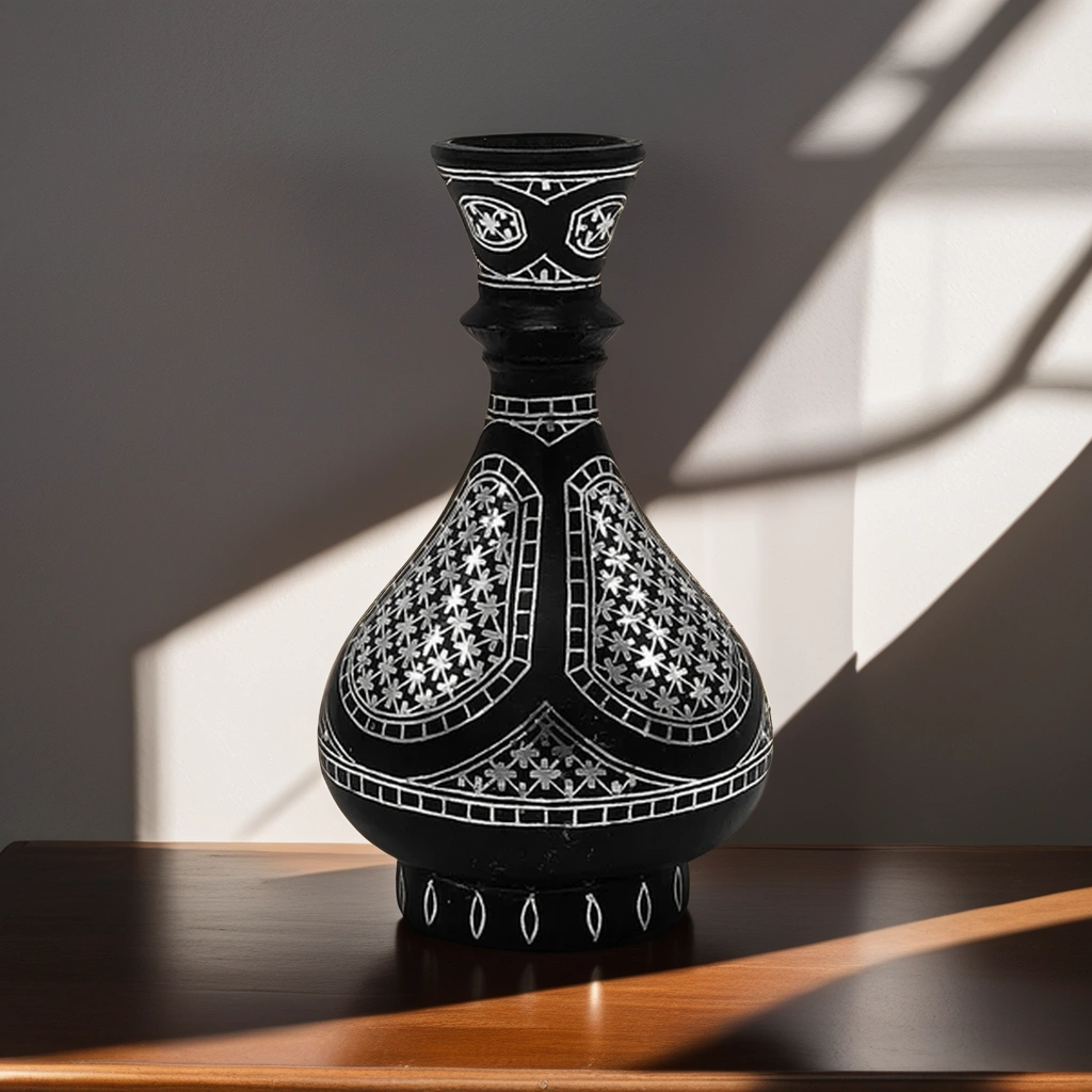 Bidri Objects Bidri Silver Inlay Shahanai (4ich) | Bidri Work | Bidri Art – BIDRI