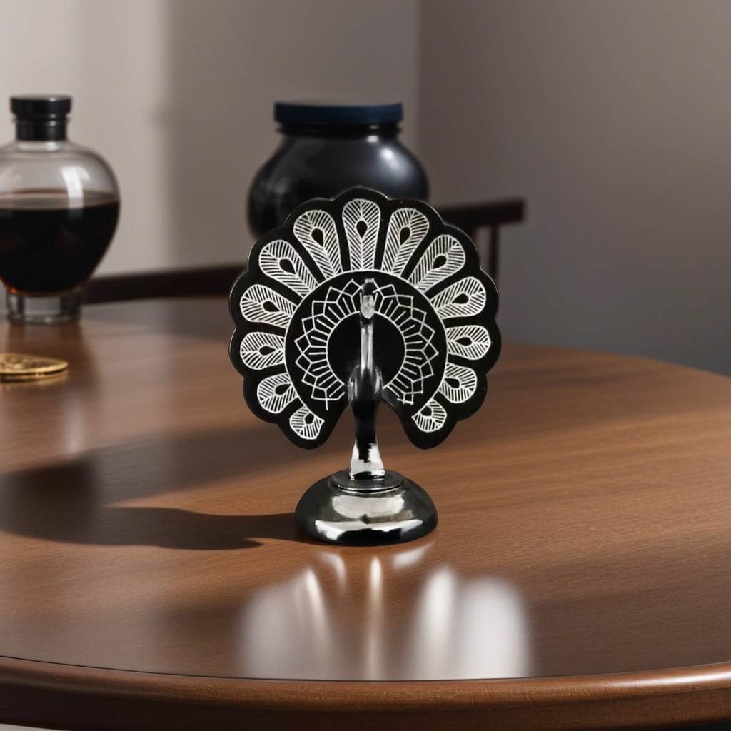Bidriware Silver Inlay Majestic Peafowl | Bidri Work | Bidri Art