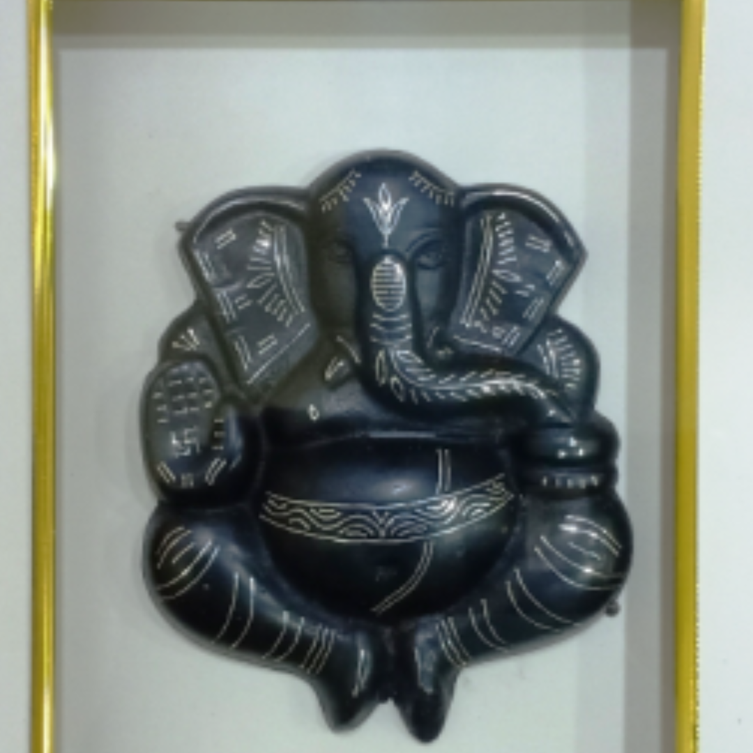 Bidri Silver Inlay Ganpati Frame 2 | Bidri Work | Bidri Art