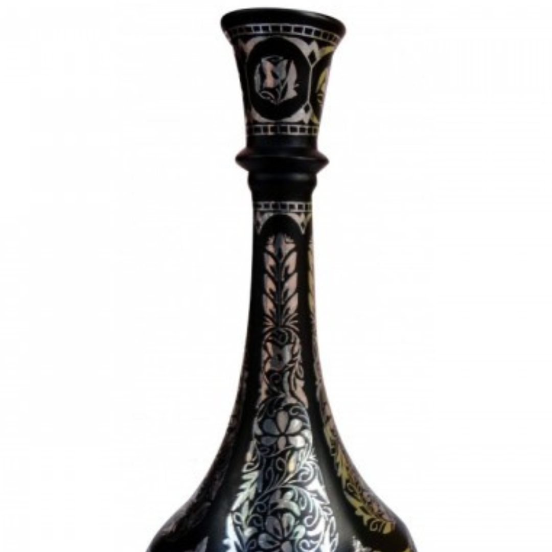 Bidri Silver Inlay Shahnai Flower Vase (6inch) 2 | Bidri Work | Bidri Art