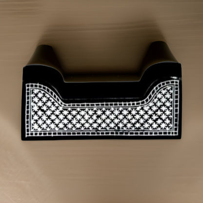 Bidri Silver Inlay visiting Card Holder Star Work (3inch) | Bidri Work | Bidri Art