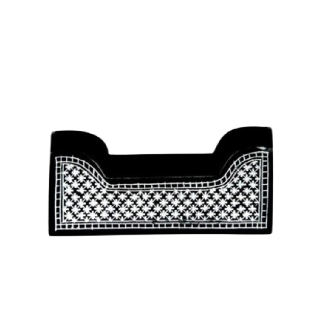 Bidri Silver Inlay visiting Card Holder Star Work (3inch) | Bidri Work | Bidri Art