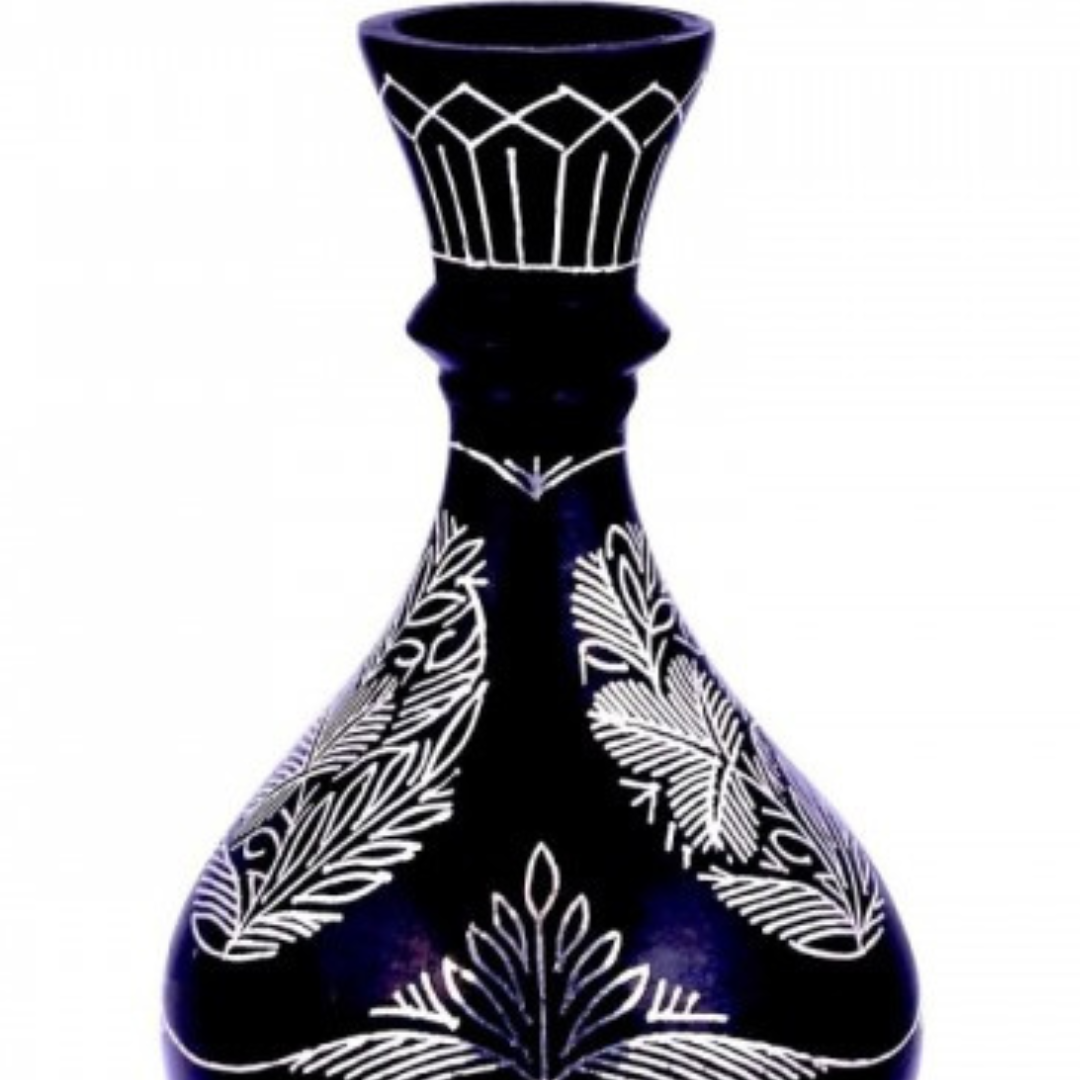 Bidri Silver Inlay Flower Vase (4inch) | Bidri Work | Bidri Art