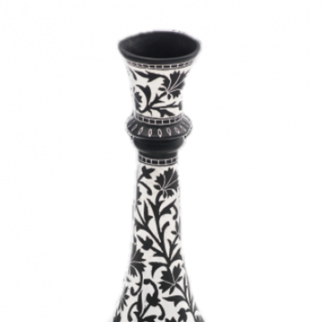 Bidri Silver Inlay Legacy Full Work Vase| Bidri Work | Bidri Art