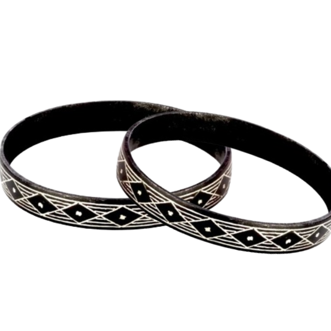 Bidri Silver Inlay Wire Work Bangle pair | Bidri Work | Bidri Art