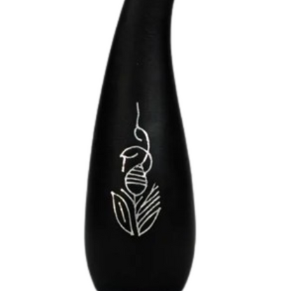 Bidri Silver Inlay Rounded Vase | Bidri Work | Bidri Art