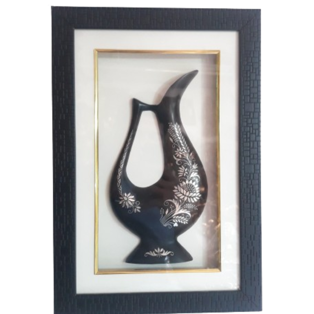 Bidri Silver Inlay Jug Wall Frame Sheet Work | Bidri Work | Bidri Art