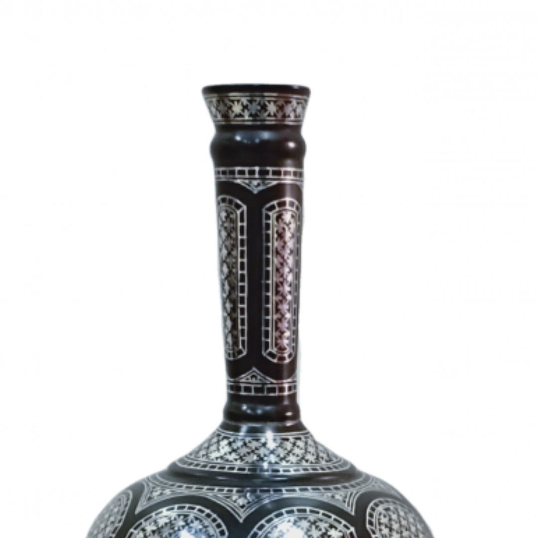 Bidri Silver Inlay Legacy Vase 03 (9inch)