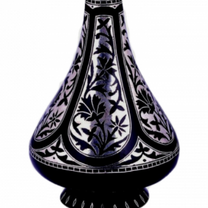 Bidri Silver Inlay Shahnai Flower Vase 2 (8inch) | Bidri Work | Bidri Art