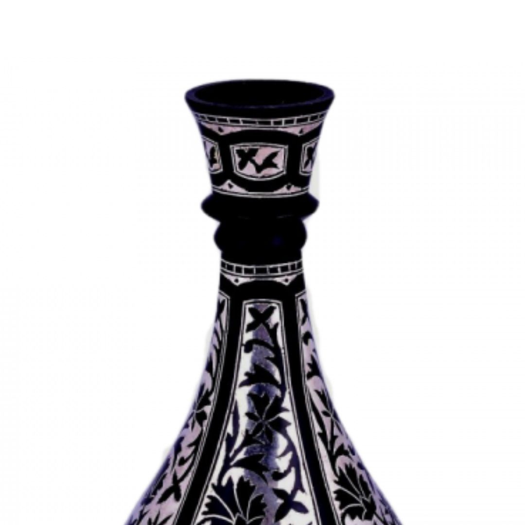 Bidri Silver Inlay Shahnai Flower Vase 2 (8inch) | Bidri Work | Bidri Art