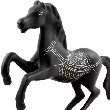 Bidriware Silver Inlay Jumping Horse | Bidri Work | Bidri Art