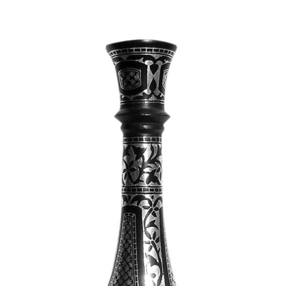 Bidri Silver Inlay Flower Vase Sheet Work Shahnai (9)inch | Bidri Work | Bidri Art
