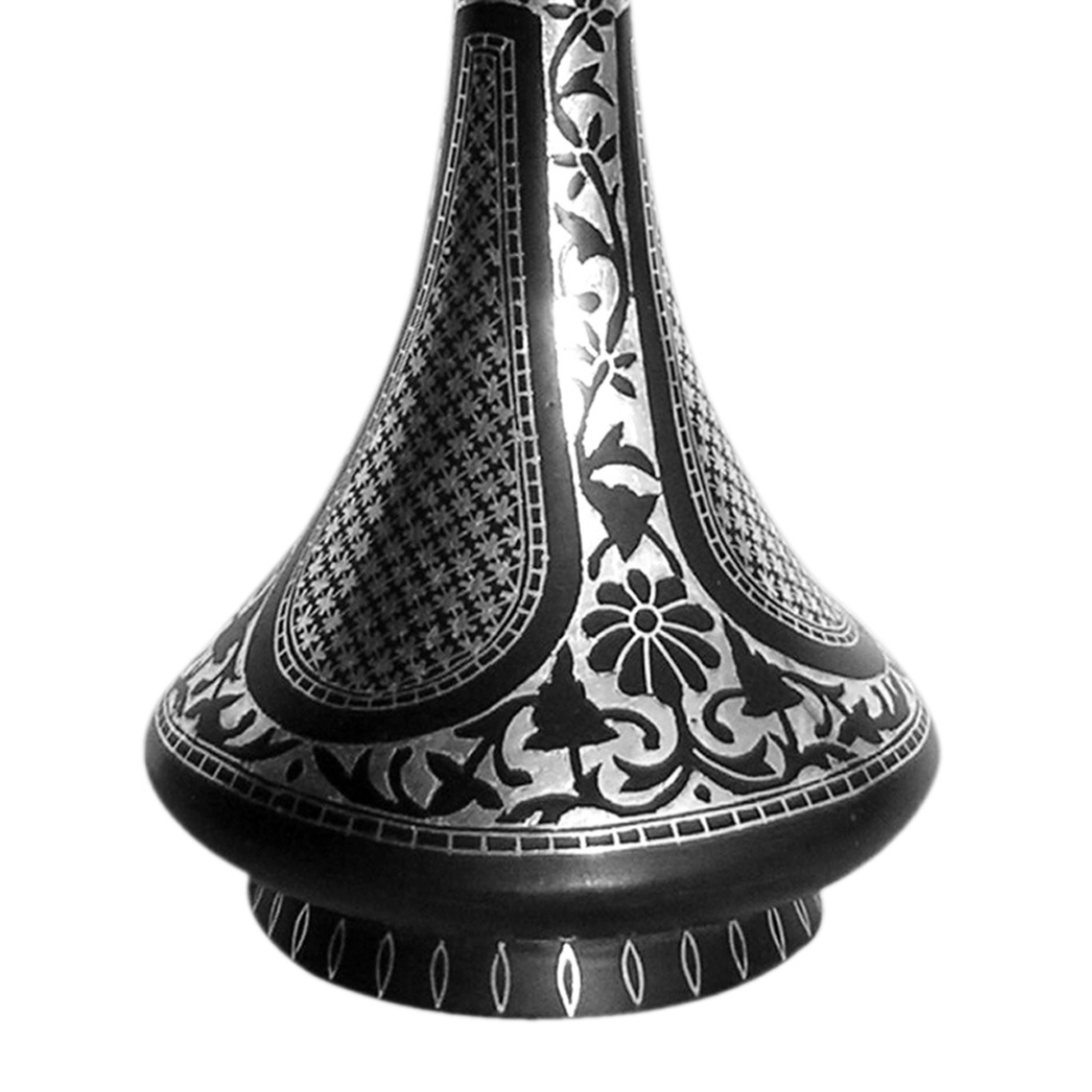 Bidri Silver Inlay Flower Vase Sheet Work Shahnai (9)inch | Bidri Work | Bidri Art