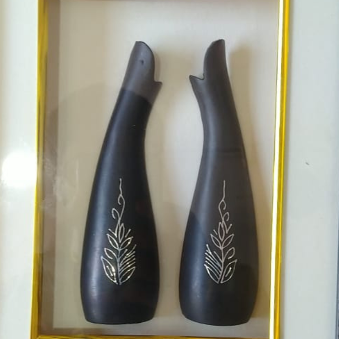 Bidri Silver Inlay Rounded Flower Vase Frame | Bidri Work | Bidri Art